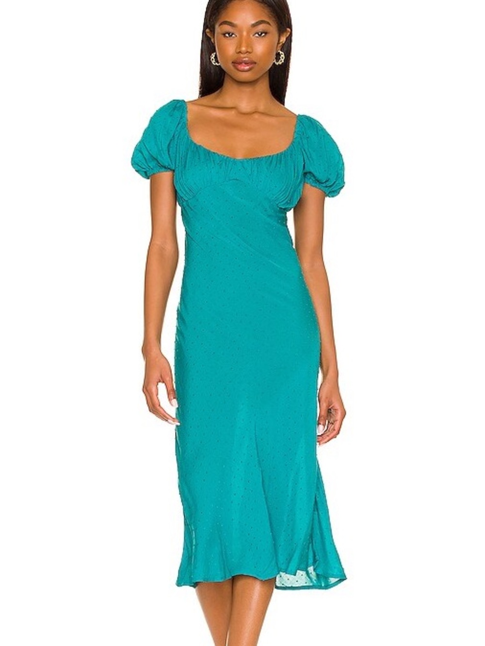 Majorelle Solare Midi Dress in Ocean Blue size XS